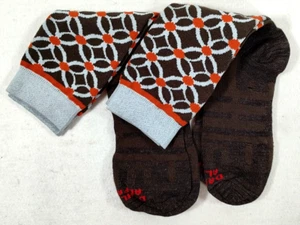 2 - Dahlgren Alpaca Light Hiking Socks Brown, White, & Orange Sock Size Medium - Picture 1 of 6