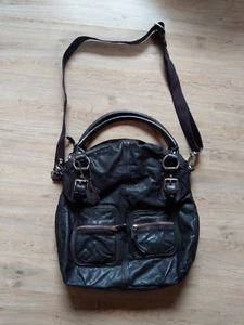 Handtasche dunkelbraun Leder  - Bild 1 von 4