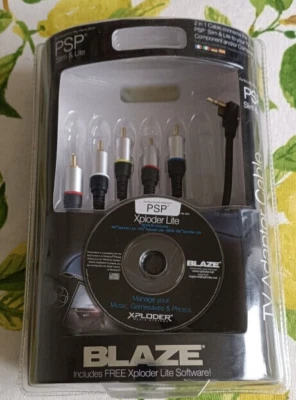 The Blaze TV Adaptor Cable For Sony PSP Slim & Lite to TV plus Xploder CD New - Image 1 of 3