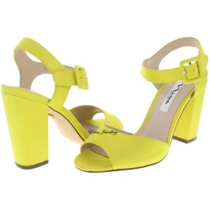SHIRLEY by NINA New York Green Lemon Lime Lust Green Open Toe Dress Heels Shoes - Picture 1 of 1