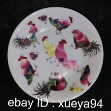 Old China qing dynasty yongzheng Porcelain Famille Rose chicken pattern plate
