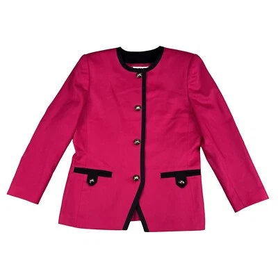 Blazer Kasper Oro Rosa Botón 100% Lana Carrera Talla 12P Foto 1 de 4