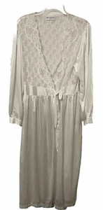 Vintage Long White Robe Size L Sheer Lace Bridal Cinema Etoile NWT VTG NOS - Picture 1 of 7