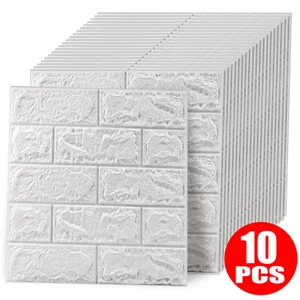 10 STK 3D Tapete Wandpaneele Selbstklebend Ziegel Wasserfest Wandaufkleber DE - Bild 1 von 17