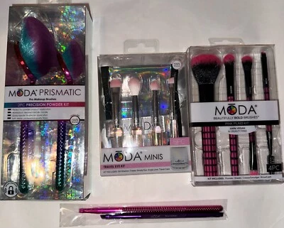 Moda / Royal & Langnickel 15 Makeup Brush Lot - Powder, Blush, Eyes, Liner, Brow - Image 1 of 4