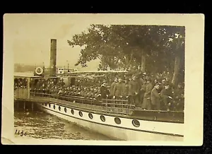 1918 Primera Guerra Mundial postal Les Baines París Francia militares hombres en barco - Imagen 1 de 2