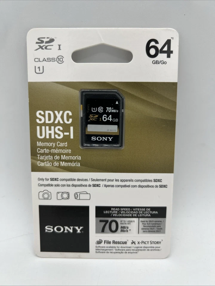 Sony Sf64uy2/tq - 64gb SDXC Class 10 Uhs-1 R70 Memory Card
