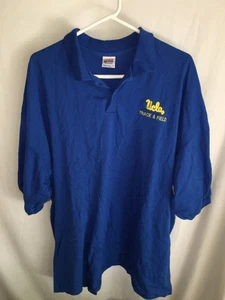 HERREN BLAU GOLD UCLA TRACK & FIELD ACTIVEWEAR GOLF POLOSHIRT FREIZEIT GRÖSSE 3X 58" - Bild 1 von 3