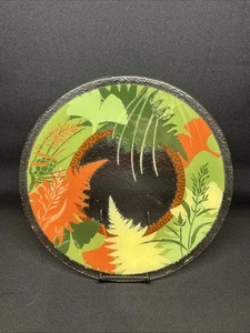 Peggy Karr Fused Art Glass Fall Foliage Autumn Colors Serving Plate 13 3/4” - Picture 1 of 5