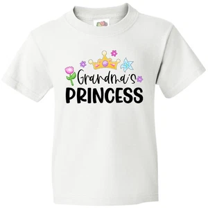Inktastic Grandma's Princess Crown And Flowers Youth T-Shirt Children Grandma Jc - Picture 1 of 8