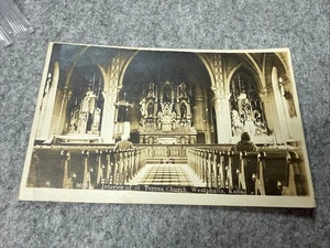 Cartolina RPPC Interno Chiesa di Santa Teresa Westfalia, KS - Foto 1 di 2