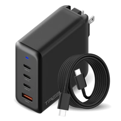 TREBLAB 100W Adapter - USB C Charger with Dual USB-C PD Ports, USB-A 30W Output - Image 1 of 4