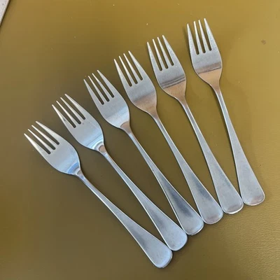 6 обеденных вилок ERIK от Supreme Towle атласные столовые приборы из нержавеющей стали Япония 7 дюймов - Изображение 1 из 4