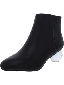 BAR III Womens Black Translucent Ball Heel Round Toe Zip-Up Dress Booties 6.5 - Picture 1 of 3