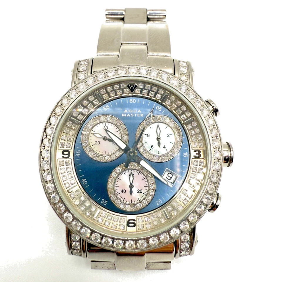 Aqua Master M.O.P. Dial Diamond 37mm Chronograph - Image 1 of 4