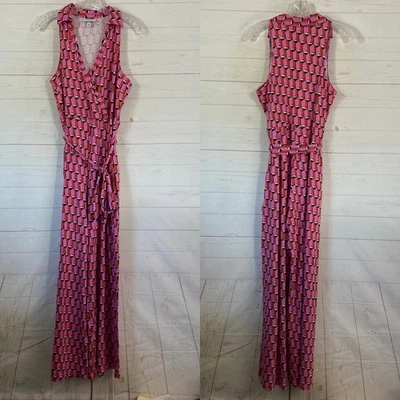 Mono Diane Von Furstenberg Target Cuello Sin Mangas Rosa Geo Talla M Cinturón Foto 1 de 4