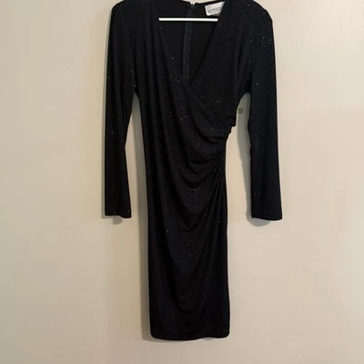 Motherhood Maternity Midi Sparkle Dress Size Medium Black Sequin Formal Evening  - Image 1 of 4