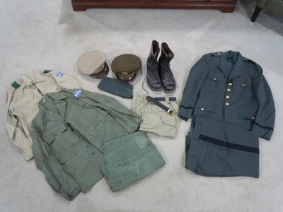 korean war military uniform hats & boots - Image 1 of 4