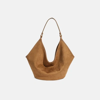 Grand Sac Hobo Femme en Pu Daim – Cabas Souple XXL, Style Minimaliste Chic - Photo 1/4