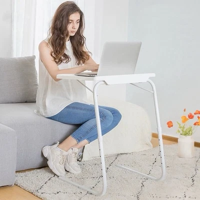 Adjustable Folding Laptop Table Sofa Side TV Snack Desk Assemble Bed Lazy Tray - Image 1 of 4