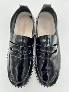 ILSE JACOBSEN Pantofole comode stile mocassino penny in vernice nera taglia 41, 11 - Foto 1 di 4