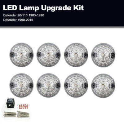 FOR LAND ROVER DEFENDER LED DELUXE CLEAR UPGRADE LAMP LIGHT KIT -8LAMPS CLEAR - Image 1 of 4