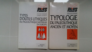 RARE 2 ANCIENT & MEDIUM PALEOLITHIC TYPOLOGY BOOKS - TYPES OF LITHIC TOOLS