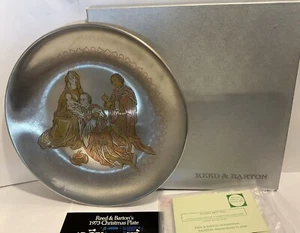 Vintage Weihnachten Reed & Barton limitierte Auflage Metallwaren Anbetung der Könige Damaszener - Bild 1 von 9