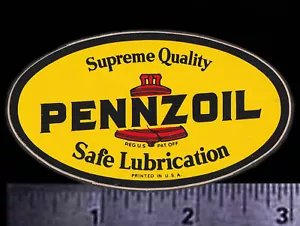 PENNZOIL - Oryginalna naklejka/naklejka wyścigowa vintage lata 1960-te 70-te - rozmiar 3 cale - Zdjęcie 1 z 1