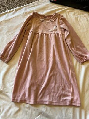 Camisón Gymboree talla 8 terciopelo rosa claro LS con diseño de caniche GB 8 Foto 1 de 2