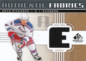 BRAD RICHARDS 2011-12 SP GAME USED AUTHENTIC FABRIC GAME USED JERSEY "E"