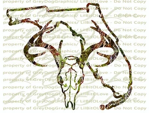 Camouflage Camo Florida Buck Jäger Jagd Vinyl Aufkleber Sticker Hirsch Schädel Hirsch - Bild 1 von 1