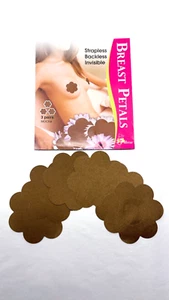36 Pair Nipple Cover Flower Petal Satin Pasties Breast One Sizes Mocha Fullness - Picture 1 of 11