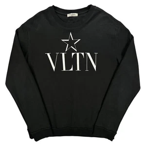 Valentino Size M Sweatshirt Black VLTN Graphic Print Star Chest Logo Pullover - Picture 1 of 11