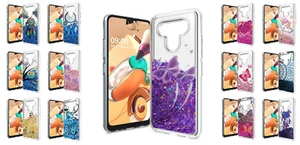 Glass Protector / Liquid Glitter Case Cover For LG Reflect L555DL / LG K51 / Q51 - Picture 1 of 13