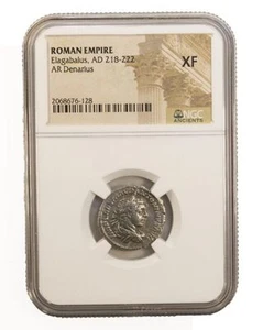 Rare Roman Silver Denarius of Elagabalus (AD 218-222) - NGC Certified XF - Picture 1 of 3