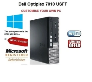 Dell OptiPlex 7010 USFF Core i3 i5 Desktop PC 16GB RAM HDD SSD Windows 10 WiFi - Afbeelding 1 van 5