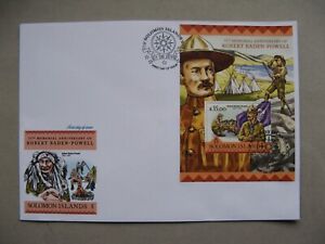 SOLOMON ISLANDS, cover FDC 2016, S/S scouting Baden Powell