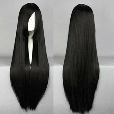 US Stock 31 Inch Women Long Straight Hair Party Costume Cosplay Halloween Wig - Image 1 of 3
