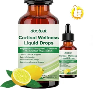 Cortisol Supplement Liquid Drops, 17-In-1 Cortisol Detox W. Magnesium Glyci X8T6 - Picture 1 of 22