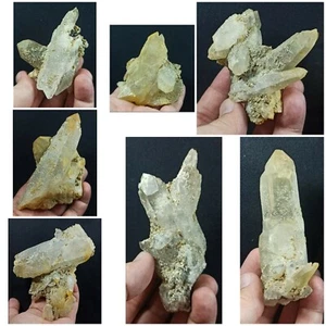 08 pcs Quartz Cluster lot with Mica Coating from Haramosh Mt Paksitan 2.2kg - Picture 1 of 8