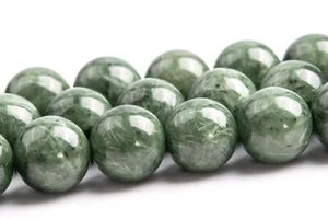Natural Green Rutilated Quartz Beads Grade A Round Loose Beads 7/8/9/10/11MM - Picture 1 of 13