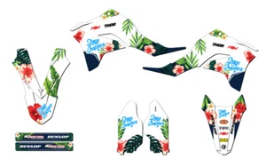2020-2025 KLX 300 R TROPIC White Senge Graphics Kit Compatible with Kawasaki - Foto 1 di 10
