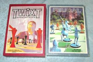 Vintage Lot of 2 Bookshelf Games - 1976 FEUDAL & 1962 TWIXT Avalon Hill/3M