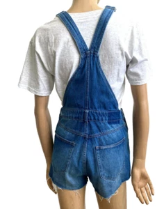 Lightweight Blue Denim Overall / Rompers Shorts Distressed H & M Women's Size 6 - Picture 1 of 8