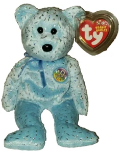 Ty Beanie Baby - DECADE der Bär (hellblau) (8,5 Zoll) MWMTs Plüschtier Stofftier - Bild 1 von 7