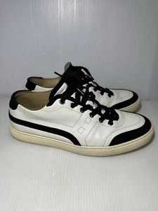 Hermès Men’s White Leather Sneaker H Side Lace Up Size 40.5EU/7.5US - Picture 1 of 11