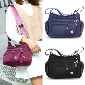 Womens Ladies Multi Pocket Messenger Bag Handbag Cross Body Bags Shoulder Bag UK - Picture 1 of 20
