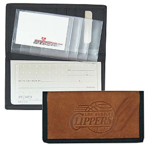 Los Angeles Clippers Leather and Nylon Embossed Checkbook Cover [NEW] NBA Wallet Cover