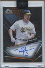 2021 Topps Chrome Black Autographs Orange Refractors #CBAMM Mark McGwire #/25!